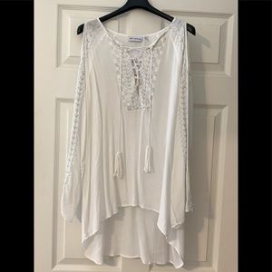 White & silver thread Tunic